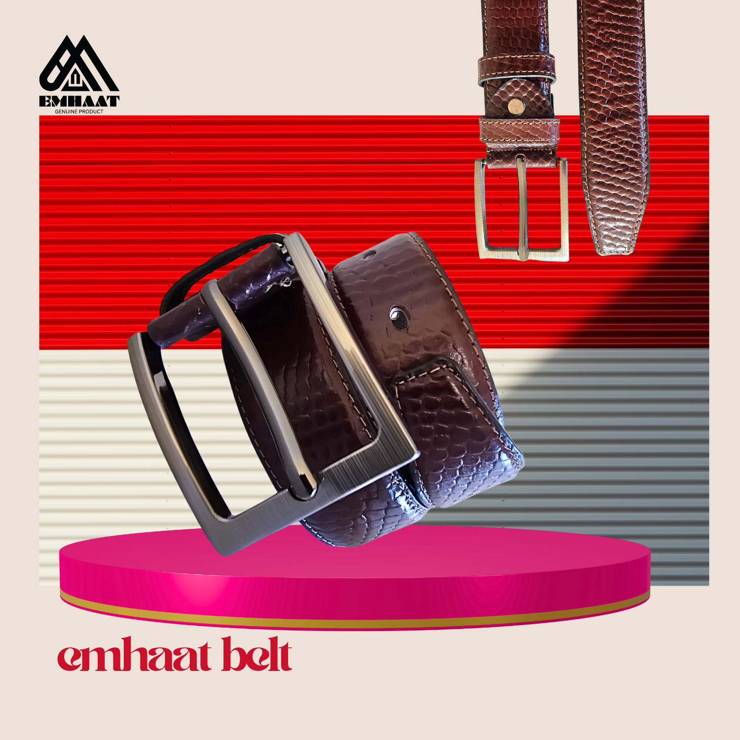 Snk Pattern Genuine Leather Belt – Premium Formal & Casual Men’s Fashion Belt