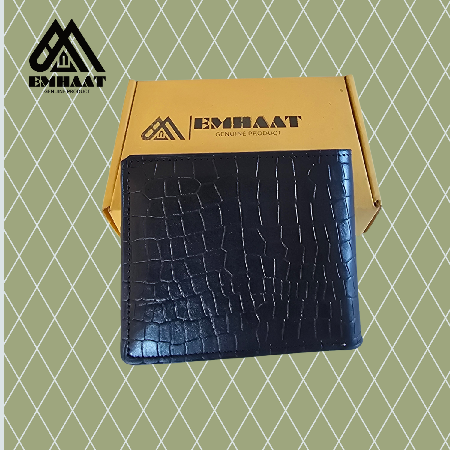 EMHAAT Crocodile Pattern Leather Wallet
